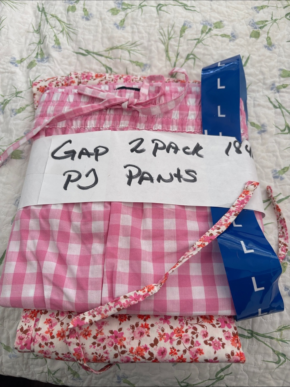 GAP Pink Gingham and Floral PJ Pants 2-Pack